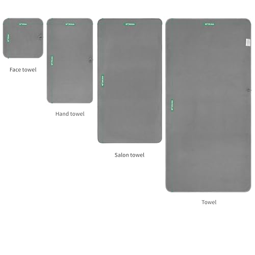 MICROFI Waffle Weave Bath Towel Set, Microfiber, 4 Pieces (Body/Hair/Hand/Face), Quick Dry, Lightweight, Super Absorbent, Lint Free, 380 GSM (Gray) - color: Gray