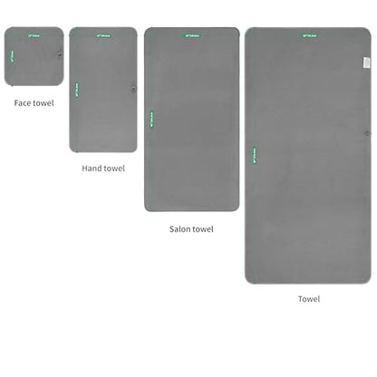 MICROFI Waffle Weave Bath Towel Set, Microfiber, 4 Pieces (Body/Hair/Hand/Face), Quick Dry, Lightweight, Super Absorbent, Lint Free, 380 GSM (Gray) - color: Gray