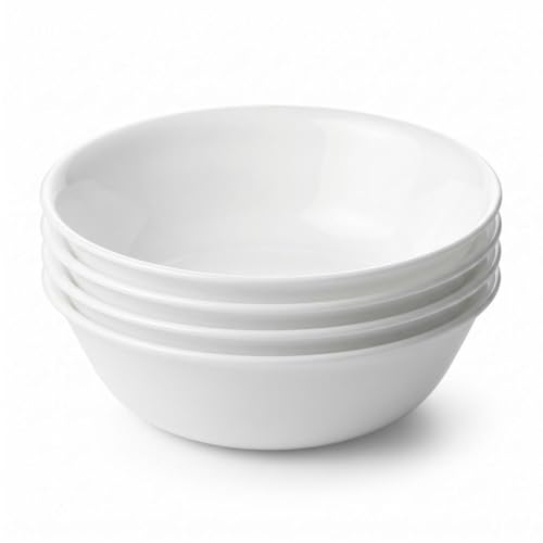 Corelle 4-Pc Meal Bowls Set Service for 4, Durable and Eco-Friendly 9-1/4-Inch Glass Bowls, Compact Stack Bowl Set, Microwave and Dishwasher Safe, White, 46 Ounces - size: 46oz Meal Bowls