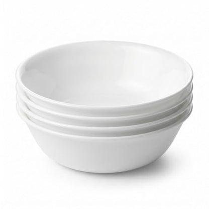 Corelle 4-Pc Meal Bowls Set Service for 4, Durable and Eco-Friendly 9-1/4-Inch Glass Bowls, Compact Stack Bowl Set, Microwave and Dishwasher Safe, White, 46 Ounces - size: 46oz Meal Bowls