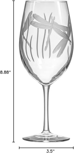 Rolf Glass Dragonfly All Purpose Wine Glass 18 ounce - Stemmed Wine Glasses Set of 2 – Lead-Free Glass- Etched Large Wine Glasses - Made in the USA - A Classic - color: All Purpose 2 Set