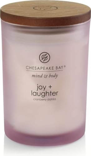 Chesapeake Bay Candle Scented Candle Joy + Laughter (Cranberry Dahlia) Medium Home Décor - color: Joy + Laughter, size: 8.8oz