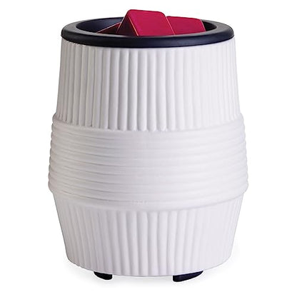 Candle Warmers Etc. Wax Melt Fragrance Warmer for Scented Wax Melts, Cubes, Tarts with Silicone Dish Top|Porcelain Ridges - style: Porcelain Ridges