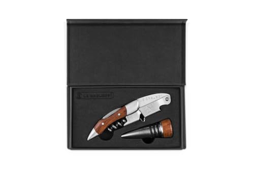 Le Creuset Wooden Corkscrew & Stopper Set | Waiter's Friend - color: Wood and Stainless Steel, style: Wine Opener and Stopper Set