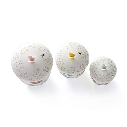 Lenox Butterfly Meadow 3-Piece Canister Set, 6.60 LB, Multi | dishwasher safe | floral design | condiment containers with lids, gift for women, kitchen storage gift - style: Round Canisters, Set of 3
