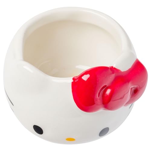 Silver Buffalo Sanrio Hello Kitty Sugar Bows, 3D Mini Cup Set, 4pk, 3.5oz | Different Color, Pack, Ceramic, Sculpted, Perfect for Cream or Milk, 0.1 Liters - color: Hello Kitty Without Handle