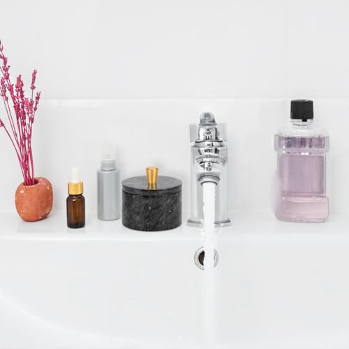 Marble Salt Cellar with Lid, Dark Grey, 4 inch | Natural Stone, Salt Pepper Box, Gold Alloy Handle, Kitchen Countertop Storage, Multi-Use, Sugar Spice Seasoning Container - color: Dark Gray