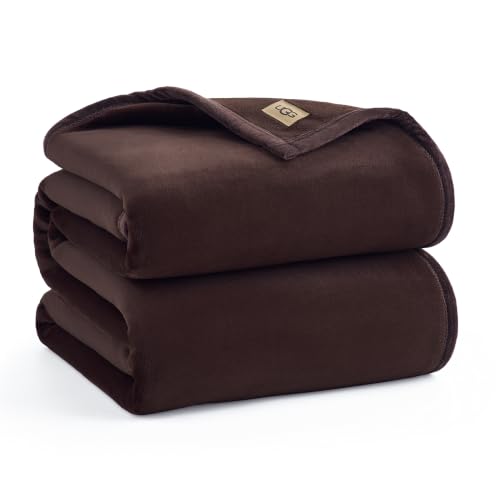 UGG Coco King Bed Blanket, Cozy Fleece Blanket, 110" x 92", Brown | Large Throw for King and California King Beds, Bedroom Decor, Birthday Gift, All-Season Bedding, Oeko-Tex Certified - color: Brown, size: King