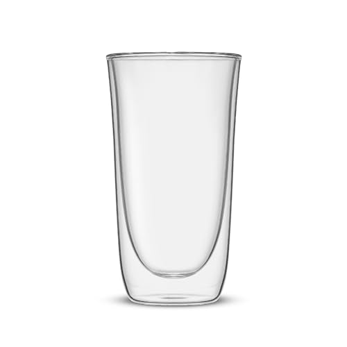 JoyJolt Spike Double Wall Glasses, Cocktail Beer Drinkware Glass Set of 2 - double walled glass 13.5 Ounces