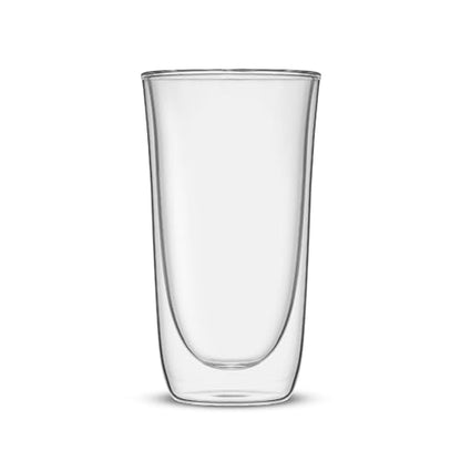JoyJolt Spike Double Wall Glasses, Cocktail Beer Drinkware Glass Set of 2 - double walled glass 13.5 Ounces