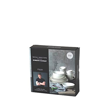 Royal Doulton Exclusively for Gordon Ramsay Maze Light Grey Salad Plate, Set of 4, 8.7"