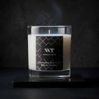 Lavender & French Black Juniper Jay Candles Soy Wax Blend | 7.06 oz Long Lasting Scented Candles For Home Air Freshener - Hand Poured Gift Candles With Essential Oil