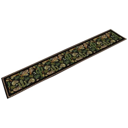 Day of The Dead Table Runner, Dia De Los Muertos Mexican Halloween Sugar Skull Cactus Table Runner for Home Kitchen Dining Table Holiday 13x36in - color: Mexican-1, size: 13x36in