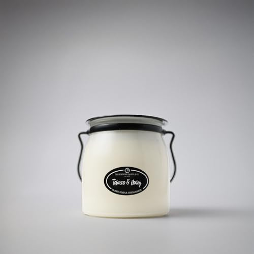 Milkhouse Tobacco & Honey Soy Candle, 16 oz Butter Jar, 65+ Hr Burn | Clean-Burning, Soy Wax, Cotton Wick, Made in the USA - size: 16 oz