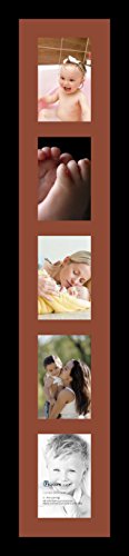 ArtToFrames Collage Photo Frame Single Mat with 5-4x6 Openings with Satin Black Frame and Cognac mat. - color: 5 - 4x6 - (2139), size: Cognac