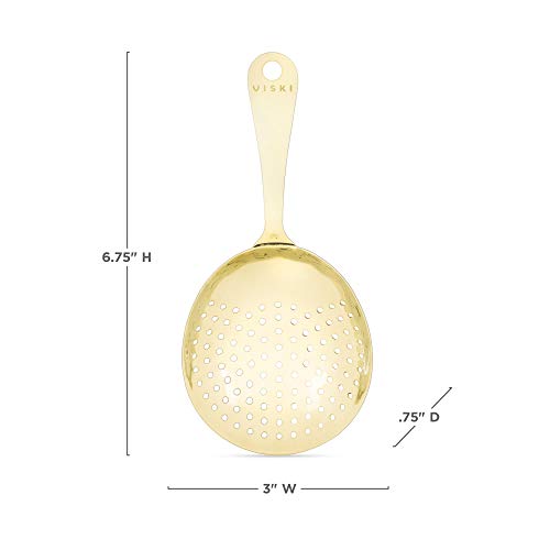 True Fabrication 4876 Belmont Julep Strainer, Multicolor - color: Gold, style: Julep