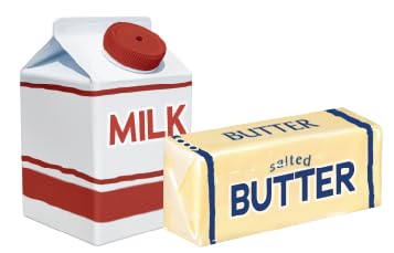 Streamline Imagined Milk and Butter Salt & Pepper Shakers - style: Milk & Butter