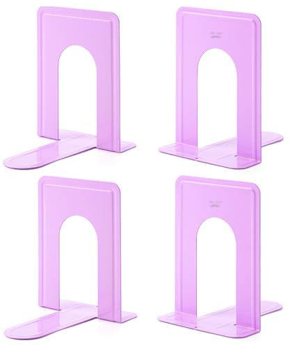 Mr. Pen- Book Ends, 4 Pack, Purple, Heavy Duty Metal Bookends for Shelves | Book Holders for Shelves, Metal Bookends - color: Purple, size: 4 Pack