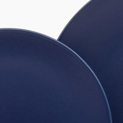 Larder & Vine Stoneware Dinnerware Set, 16 Piece, 4 Place Settings, Made in Portugal, Indigo - color: Indigo