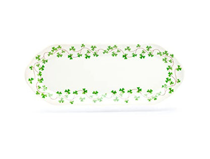 Shamrock Fine Porcelain Oval Serving Plate Clover Leaf 16in