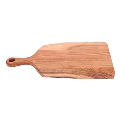 GoCraft Acacia Wood Live Edge Cutting Board – Rustic Handcrafted Charcuterie Board with Handle, Wooden Cheese Tray, Serving Platter, Chopping Block for Kitchen & Farmhouse Décor (Large) - size: 21"L x 12"W