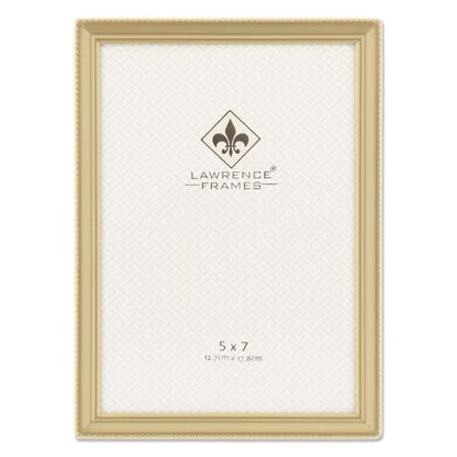 Lawrence Frames Antique Brass 5x7 Picture Frame - Bead Border Design (11457) - color: Satin Gold, size: 5X7