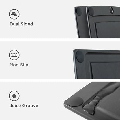 Epicurean All-In-One Cutting Board with Non-Slip Feet and Juice Groove - Non-toxic, Dishwasher Safe, Made in the USA, 14.5" x 11.25", Slate - color: Slate/Black, size: 14.5"L x 11.3"W