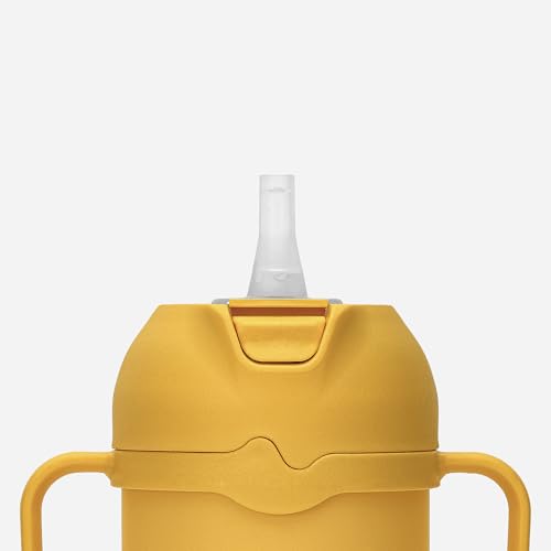 Comotomo Toddler Tumbler 8oz Insulated Sippy Cup with Silicone Straw and Spout, Yellow (Yellow) - color: Yellow