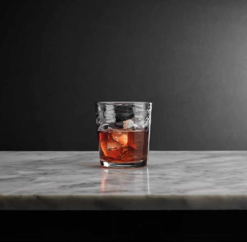 Glaver's Whiskey Glasses Set of 6. Hammered Cocktail Glasses,13oz. Bar Glasses. Old Fashioned Glasses for Scotch,Rum,Bourbon Glasses. - size: 13 Ounces