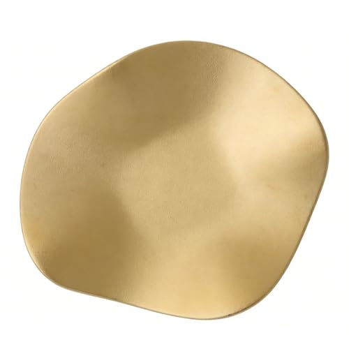 Brrnoo Elegant Frosted Ceramic Dish – Minimalist Gold-Trimmed Jewelry Tray for Rings & Trinkets, 6.7" Irregular Shape Desktop Decor - size: Gold