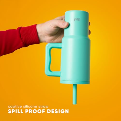 Simple Modern Kids 24 oz Tumbler with Handle and Silicone Straw Lid | Spill Proof and Leak Resistant | Reusable Stainless Steel Bottle | Gift for Kids Boys Girls | Trek Collection | Sea Glass Sage | Trek Kids Water Bottle, Toddler Cup | Insulated Stainles