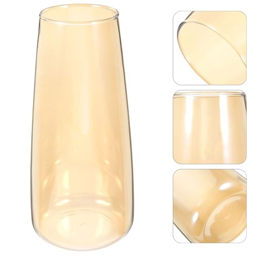 Glass Floral Container Flower Arrangement Vase Nordic Style Amber Glass Vase Decorative Floral Bottle for Living Room Home Décor