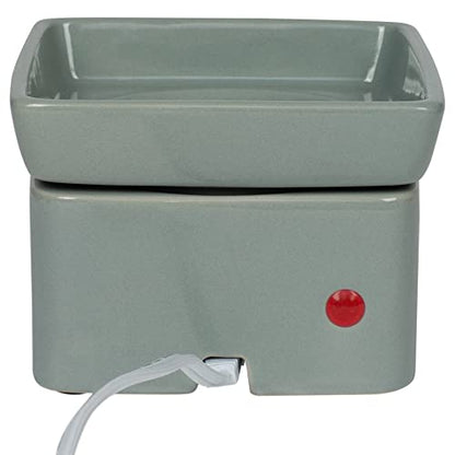 Ceramic Stoneware Electric 2-in-1 Tart Wax Oil Candle Warmer (1, Grey) - color: Gray