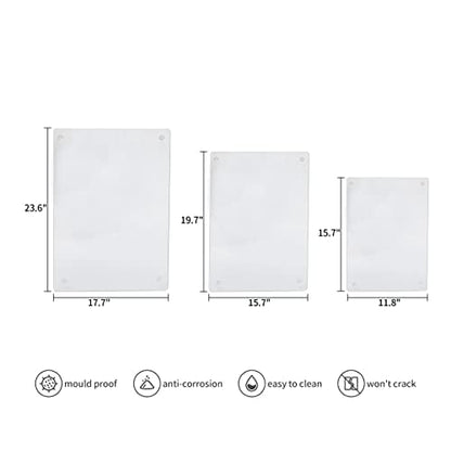 Murrey Home Glass Cutting Board for Kitchen Counter, Tempered Glass Chopping Boards Dishwasher Safe, Small Clear Countertop Tray, Scratch Resistant, Heat Resistant, Non Toxic, Clear, 16"x12" - color: Smooth Clear, size: 15.7"L x 11.8"W