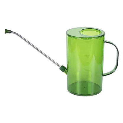 Indoor Watering Can 2L Long Spout Plant Watering Pot, PS Plastic with Scale Markings, for House Plants and Potted Plants, Green - color: Green