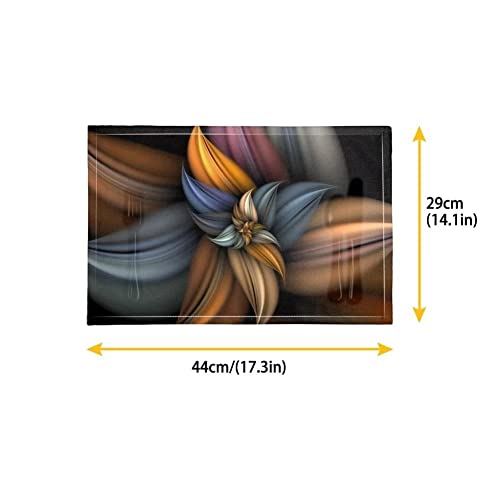 4 PCS Washable Tablemats for Home Farmhouse Beach, Easy to Clean Foldable Heat Resistant PVC Weave Rectangle Table Mats, Brown Fashion Flower - color: Brown Flower, size: Set of 4