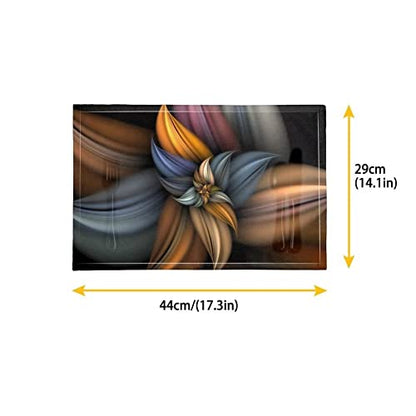 4 PCS Washable Tablemats for Home Farmhouse Beach, Easy to Clean Foldable Heat Resistant PVC Weave Rectangle Table Mats, Brown Fashion Flower - color: Brown Flower, size: Set of 4