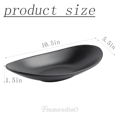 Framendino, A5 Melamine Jewelry Dish Trinket Tray Black Accessory Organizer Bowl
