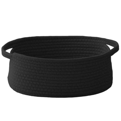JMvicyroam Small Woven Basket, Empty Gift Basket, Black/1 Pack | Small Gift Basket, Cotton Rope, 12 x 8 x 24 in, Handles, Includes Ribbon and Bag, Birthday Gift Basket - color: Black, size: 1 Pack