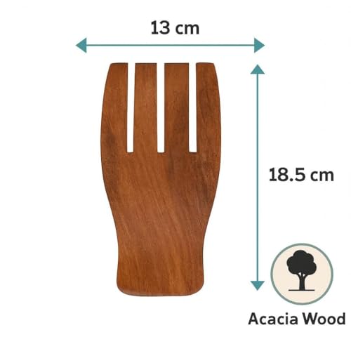 Salad Hands, Acacia Wood Salad Servers, Great for Tossing and Serving Salad, Pasta and More, 7-inch (Acacia Wood, Brown Salad Serving Set of 2)