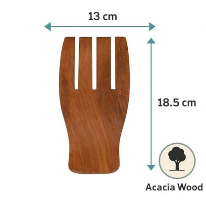 Salad Hands, Acacia Wood Salad Servers, Great for Tossing and Serving Salad, Pasta and More, 7-inch (Acacia Wood, Brown Salad Serving Set of 2)