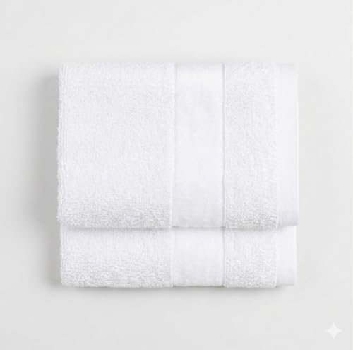 820GSM Luxury Fingertip Towels, Set of 2 (12x20 Inches), 100% Turkish Cotton – Premium Small Hand Towels for Bathroom, Spa & Hotel, Ultra Absorbent & Thick, Bright White - color: White, size: Fingertip