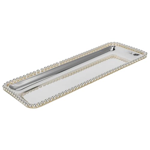 Sosoport Metal Serving Tray for Cakes Snacks and Drinks Vintage Rectangular Iron Dessert Fruit Food Platter for Home Parties and Coffee Table Decor