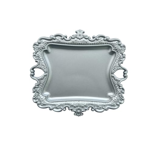 Jewelry Dish, Silver, 1 Pack | Jewelry Trays, Ideal for Holding Jewelry Rings, Large Jewelry Storage Trinkets - color: Silver, size: Big:8"(203mm)*7"(178mm)*0.6"(15mm)