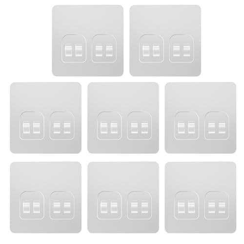8 Pack Shower Caddy Adhesive Replacement, Strong Adhesive Double Hooks for Shower Shelf, Waterproof Adhesive Hooks, No Drilling, for Bathroom Shelves, Kitchen Racks and Soap Holder - color: Transparent-8 Pack 2 Hooks