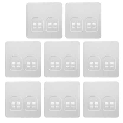 8 Pack Shower Caddy Adhesive Replacement, Strong Adhesive Double Hooks for Shower Shelf, Waterproof Adhesive Hooks, No Drilling, for Bathroom Shelves, Kitchen Racks and Soap Holder - color: Transparent-8 Pack 2 Hooks