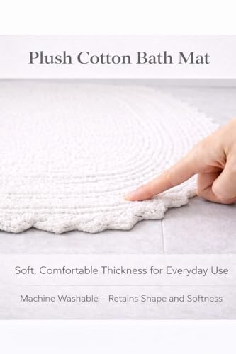Royal Blaze Crochet Reversible Bath Mat Runner 100% Cotton Bathroom Rug Runner, Extra Large Oval 24×72 Soft White - color: Soft White, size: 24"x72" Oval
