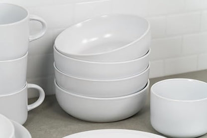 10 Strawberry Street Wazee Matte Coupe Dinnerware, Bowl, White, Set of 6 - color: White, size: 7.5" Dinner Bowl, style: Dinner Bowl