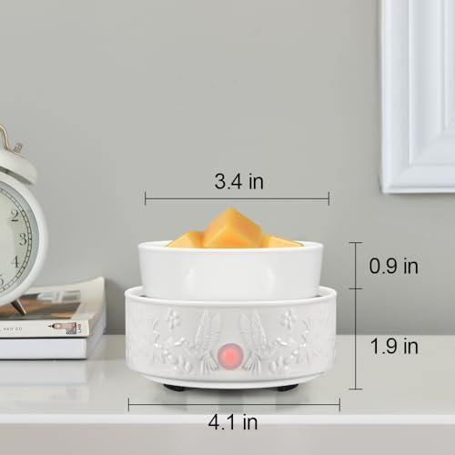 Wax Melt Warmer for Scented Wax,Ceramic Wax Warmer Fragrances Candle Oils | Home Fragrance Wax Burner,True White Electric Candle Warmer as Gifts for Mom Women(Hummingbird) - color: White Hummingbird