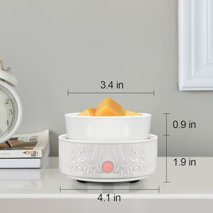 Wax Melt Warmer for Scented Wax,Ceramic Wax Warmer Fragrances Candle Oils | Home Fragrance Wax Burner,True White Electric Candle Warmer as Gifts for Mom Women(Hummingbird) - color: White Hummingbird